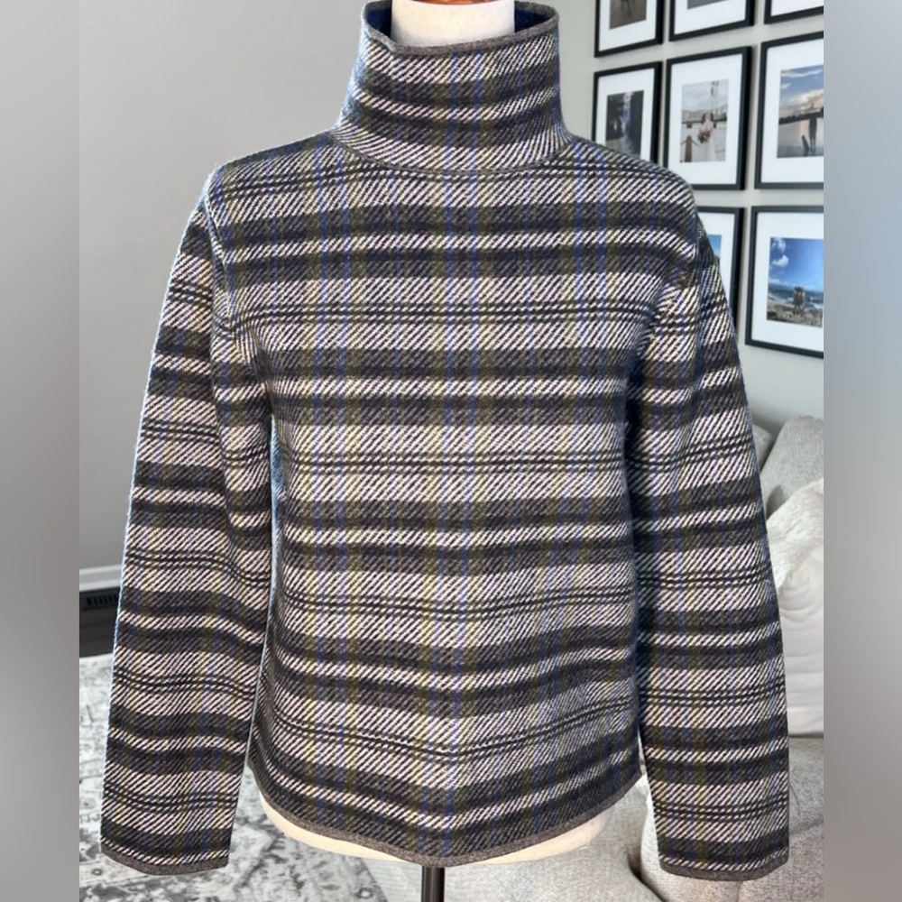 Nordstrom Signature 97% Cashmere Mixed Stripe Mock Sweater Size XS